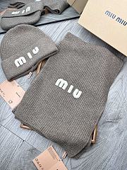 Fortok Miu Miu Hat + Scarf Set Brown - 4