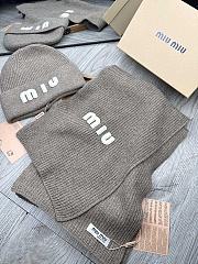 Fortok Miu Miu Hat + Scarf Set Brown - 2