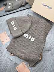 Fortok Miu Miu Hat + Scarf Set Brown - 3