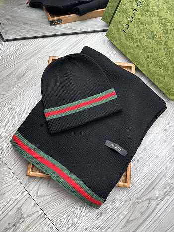 Fortok Gucci Hat + Scarf Set Black