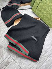 Fortok Gucci Hat + Scarf Set Black - 5