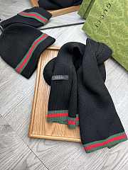 Fortok Gucci Hat + Scarf Set Black - 2