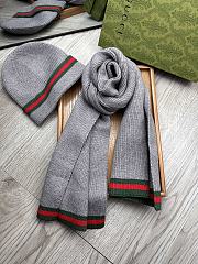 Fortok Gucci Hat + Scarf Set Grey - 6