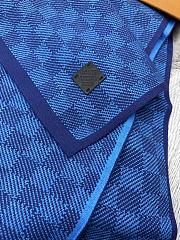 Fortok Louis Vuitton Damier Hat + Scarf Set Dark Blue - 2