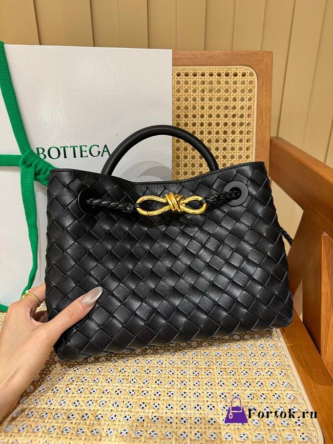 Fortok Bottega Veneta Black Small Andiamo Bag 25x22x10cm - 1
