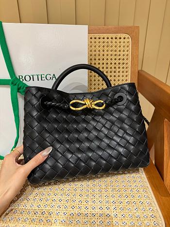 Fortok Bottega Veneta Black Small Andiamo Bag 25x22x10cm