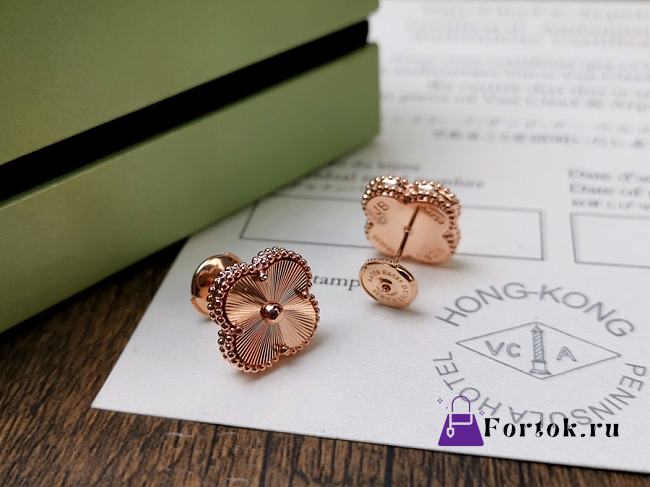 Fortok Van Cleef & Arpels Four-leaf Clover Earrings Silver/Gold/Rose Gold - 1