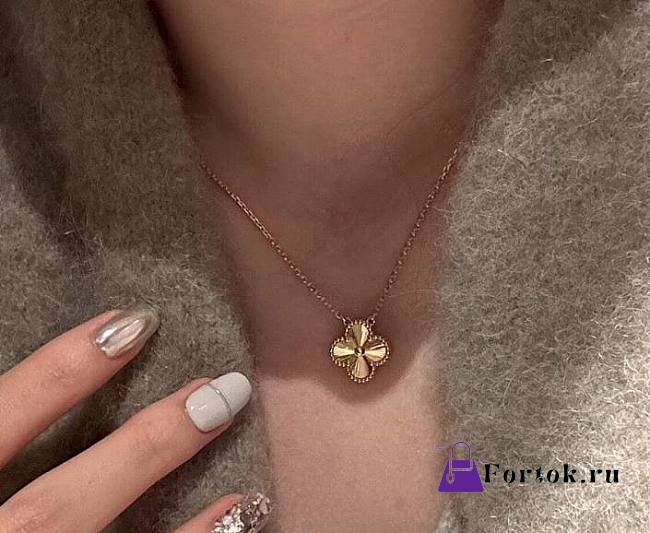 Fortok Van Cleef & Arpels Four-leaf Clover Necklace Gold/Silver/Gold Rose - 1