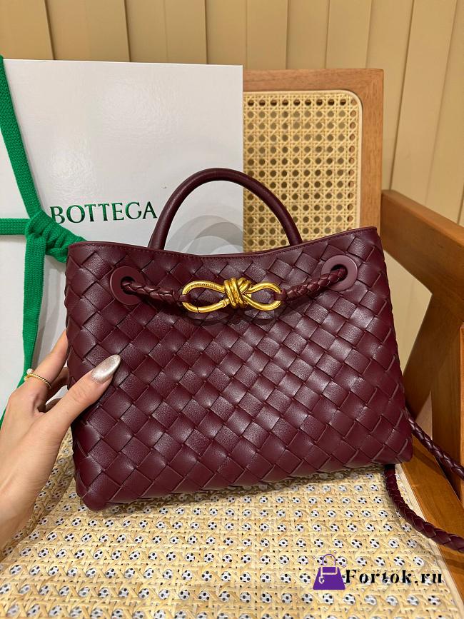 Fortok Bottega Veneta Burgundy Small Andiamo Bag 25x22x10cm - 1
