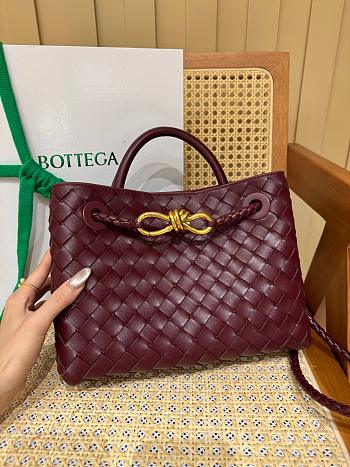Fortok Bottega Veneta Burgundy Small Andiamo Bag 25x22x10cm