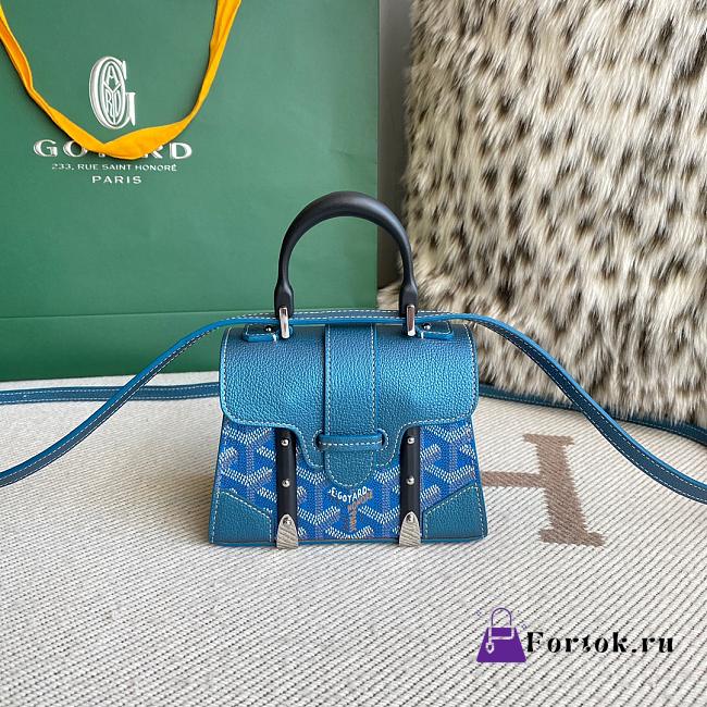 Fortok Goyard  Saigon Structure Nano Bag Blue 14.5cm  - 1