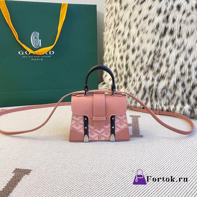 Fortok Goyard Saigon Structure Nano Bag Pink 14.5cm - 1