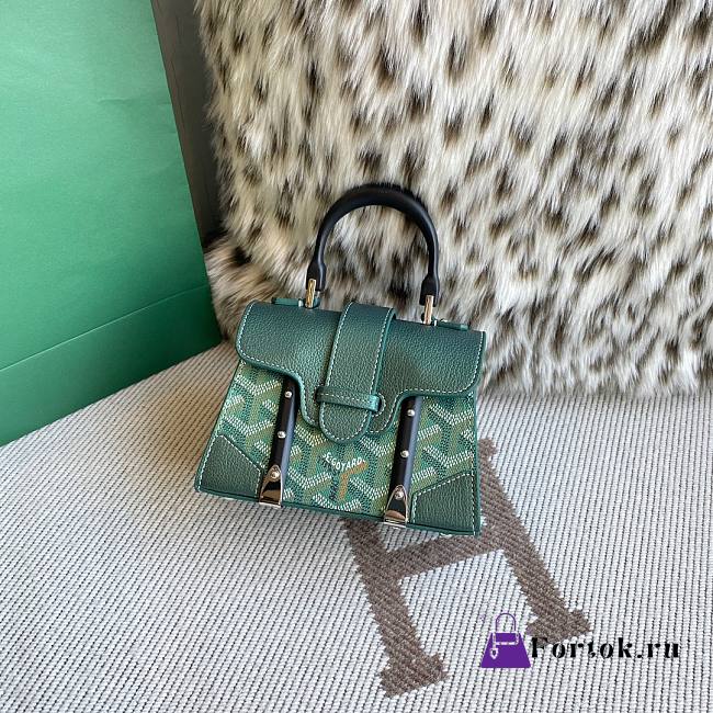 Fortok Goyard Saigon Structure Nano Bag Green 14.5cm - 1