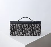 Fortok Dior Miss Caro Top Handle Clutch Black Oblique Jacquard 24x12x4cm - 6