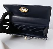 Fortok Dior Miss Caro Top Handle Clutch Black Oblique Jacquard 24x12x4cm - 3