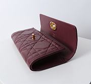 Fortok Dior Miss Caro Top Handle Clutch Burgundy Leather 24x12x4cm - 6