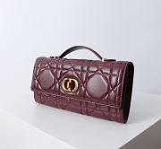 Fortok Dior Miss Caro Top Handle Clutch Burgundy Leather 24x12x4cm - 5