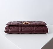 Fortok Dior Miss Caro Top Handle Clutch Burgundy Leather 24x12x4cm - 4