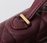 Fortok Dior Miss Caro Top Handle Clutch Burgundy Leather 24x12x4cm - 3