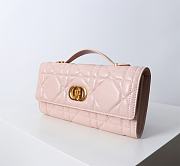 Fortok Dior Miss Caro Top Handle Clutch Pink Leather 24x12x4cm - 6