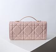 Fortok Dior Miss Caro Top Handle Clutch Pink Leather 24x12x4cm - 4