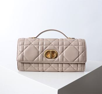 Fortok Dior Miss Caro Top Handle Clutch Beige Leather 24x12x4cm