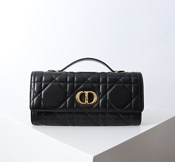 Fortok Dior Miss Caro Top Handle Clutch Black Leather 24x12x4cm