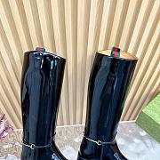 Fortok Gucci Horsebit Black Patent Leather Long Boots - 4