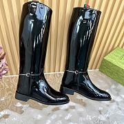 Fortok Gucci Horsebit Black Patent Leather Long Boots - 3