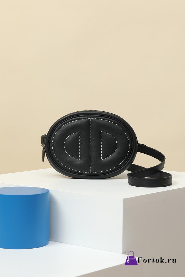 Fortok Hermes Swift Calfskin Waist Bag Black 19x13x4cm - 1