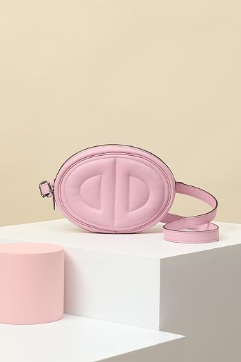 Fortok Hermes Swift Calfskin Waist Bag Pink 19x13x4cm