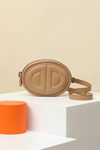 Fortok Hermes Swift Calfskin Waist Bag Brown 19x13x4cm