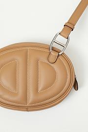 Fortok Hermes Swift Calfskin Waist Bag Brown 19x13x4cm - 2
