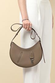Fortok Hermes Togo and Swift Calfskin Shoulder Bag Taupe 28x15.5x3cm - 1