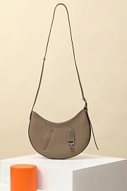 Fortok Hermes Togo and Swift Calfskin Shoulder Bag Taupe 28x15.5x3cm - 6