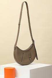 Fortok Hermes Togo and Swift Calfskin Shoulder Bag Taupe 28x15.5x3cm - 5