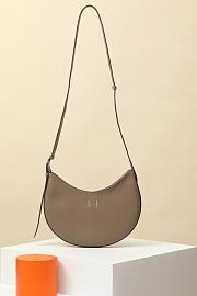 Fortok Hermes Togo and Swift Calfskin Shoulder Bag Taupe 28x15.5x3cm - 4