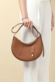 Fortok Hermes Togo and Swift Calfskin Shoulder Bag Brown 28x15.5x3cm - 1