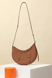 Fortok Hermes Togo and Swift Calfskin Shoulder Bag Brown 28x15.5x3cm - 6