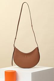 Fortok Hermes Togo and Swift Calfskin Shoulder Bag Brown 28x15.5x3cm - 5