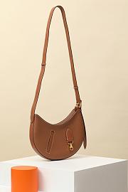 Fortok Hermes Togo and Swift Calfskin Shoulder Bag Brown 28x15.5x3cm - 4