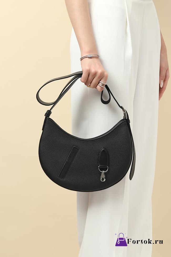Fortok Hermes Togo and Swift Calfskin Shoulder Bag Black 28x15.5x3cm - 1