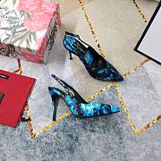 Fortok  Dolce & Gabbana Blue Floral Canvas Slingback - 4