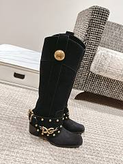 Fortok Dolce & Gabbana Biker Boots Black Velvet Leather - 1