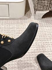 Fortok Dolce & Gabbana Biker Boots Black Velvet Leather - 6