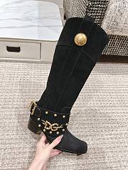Fortok Dolce & Gabbana Biker Boots Black Velvet Leather - 3