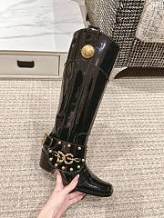 Fortok Dolce & Gabbana Biker Boots Black Patent Leather - 3