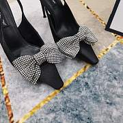 Fortok Dolce & Gabbana Black Satin Rhinestone Bow High-heeled Sandals - 3