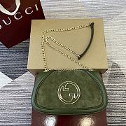 Fortok Gucci Blondie Shoulder Bag Green Suede & Leather 815711 21.5x11x8cm - 1