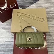 Fortok Gucci GG Milano Mini Top Handle Bag Green Puffy Quilted Leather 806017 21x12.5x4.6cm - 1